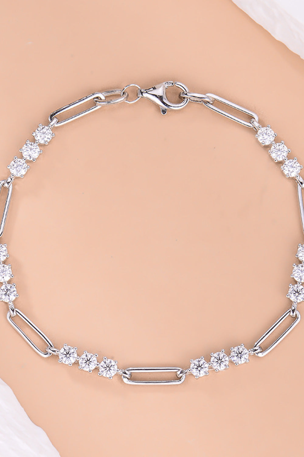 Women's Elegant 1.8 Carat Moissanite Sterling Silver Bracelet