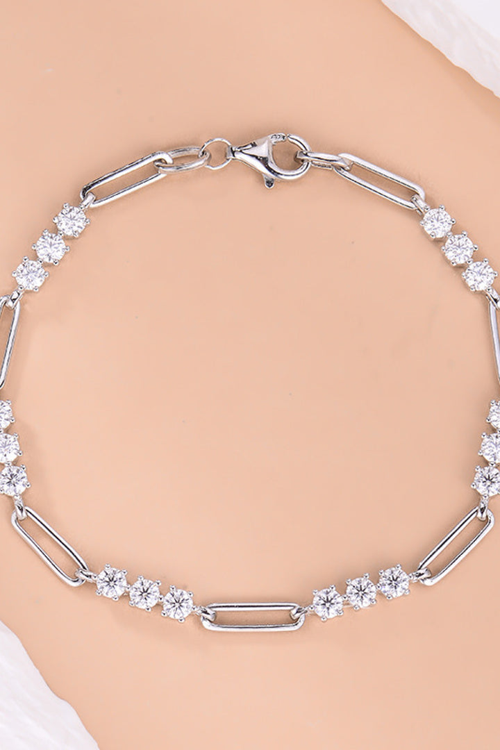 Women's Elegant 1.8 Carat Moissanite Sterling Silver Bracelet