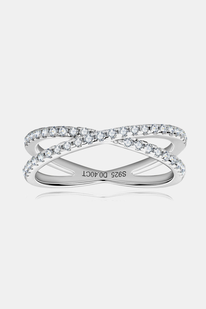 Women's Crisscross Moissanite Sterling Silver Rings