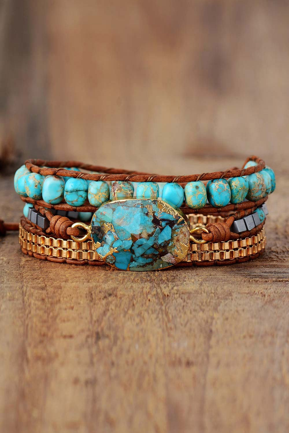 Women's Natural Stone Copper Bracelet