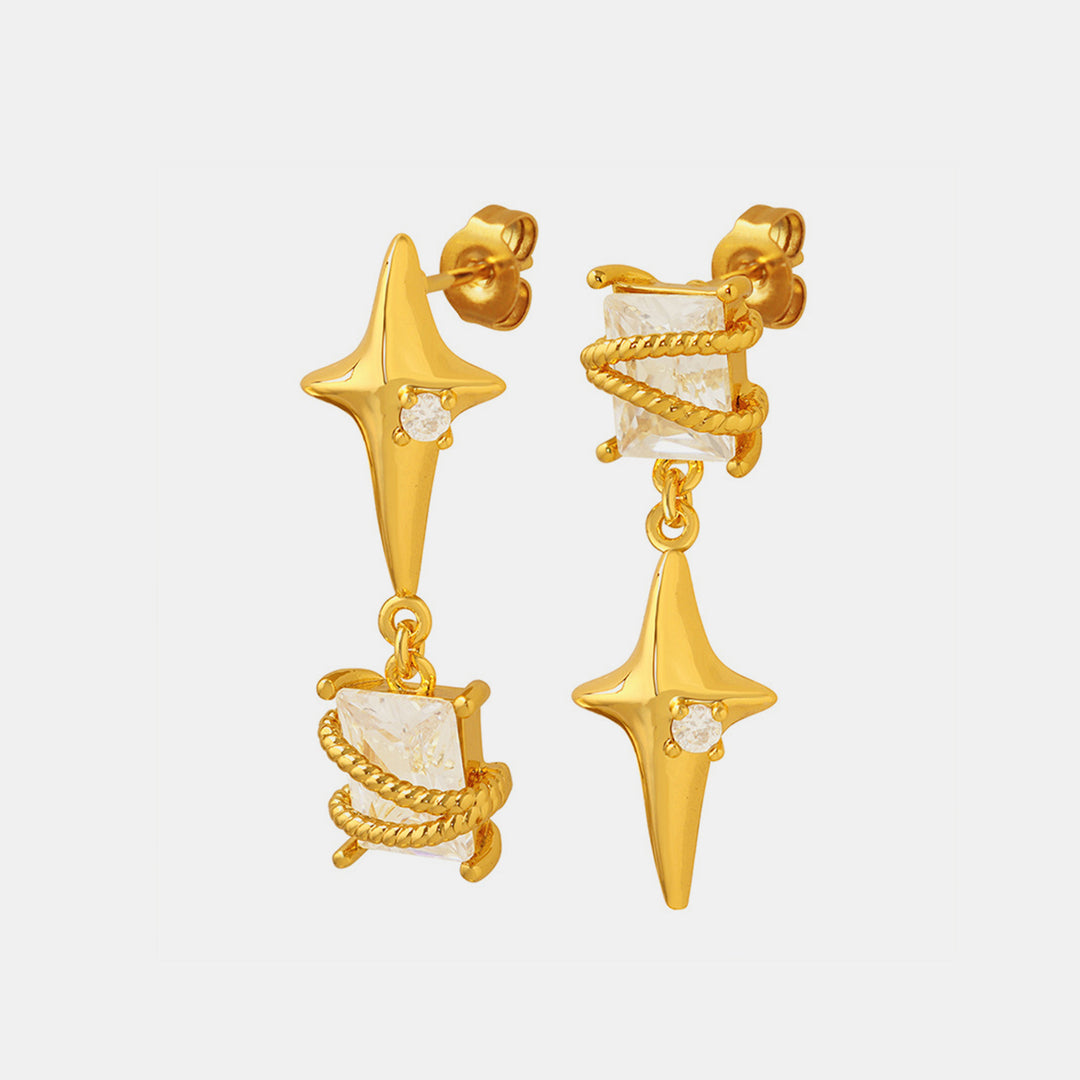 Women's Geometric Zircon Drop Earrings