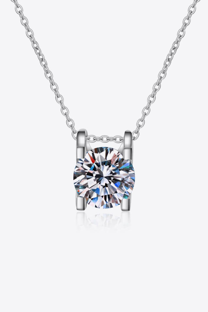 Women's Elegant Moissanite Sterling Silver Necklace