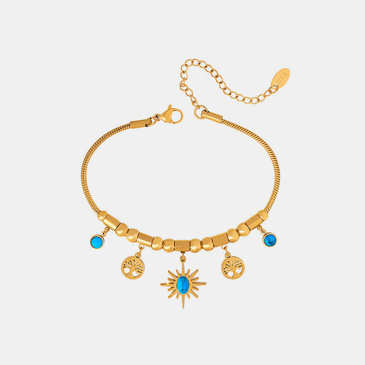 Women's Charm Bracelet in Gold-Plated Titanium Steel