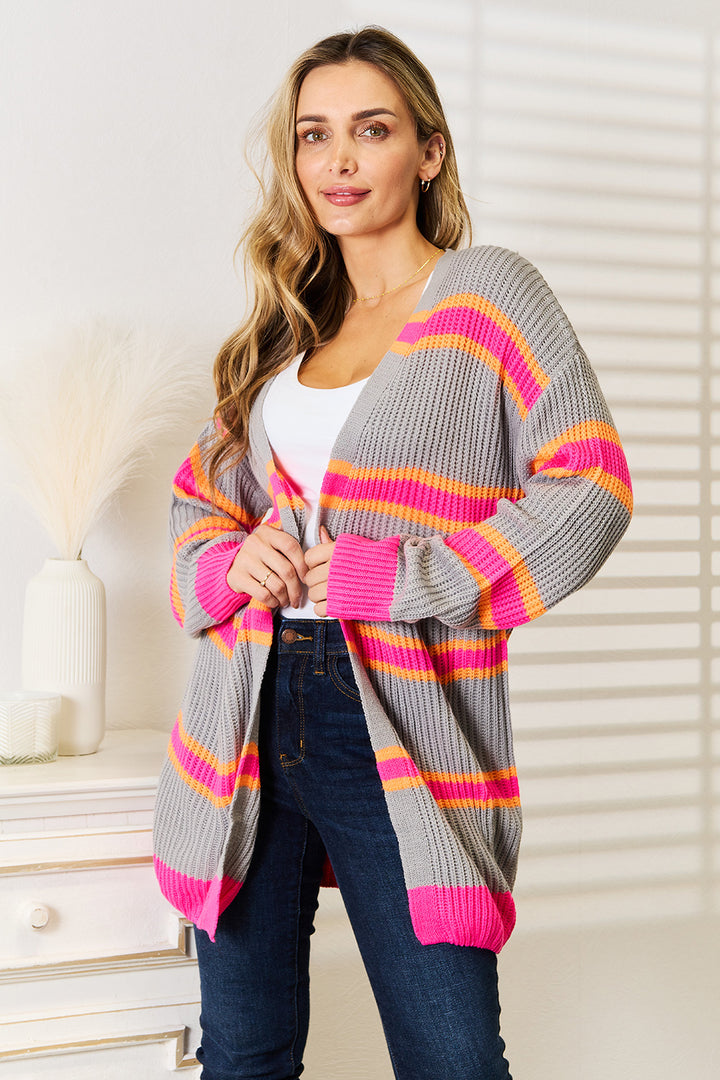 Women's Cozy Knit Sweater with Ribbed Long Sleeves