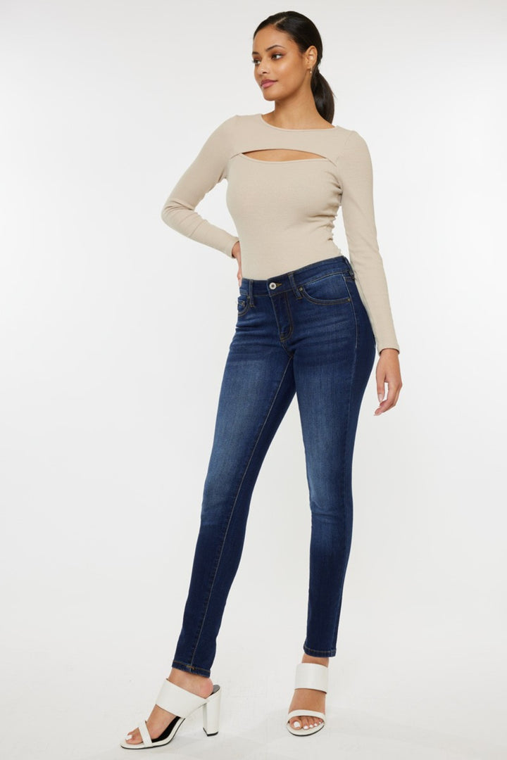 Women's Gradient Mid Rise Skinny Jeans