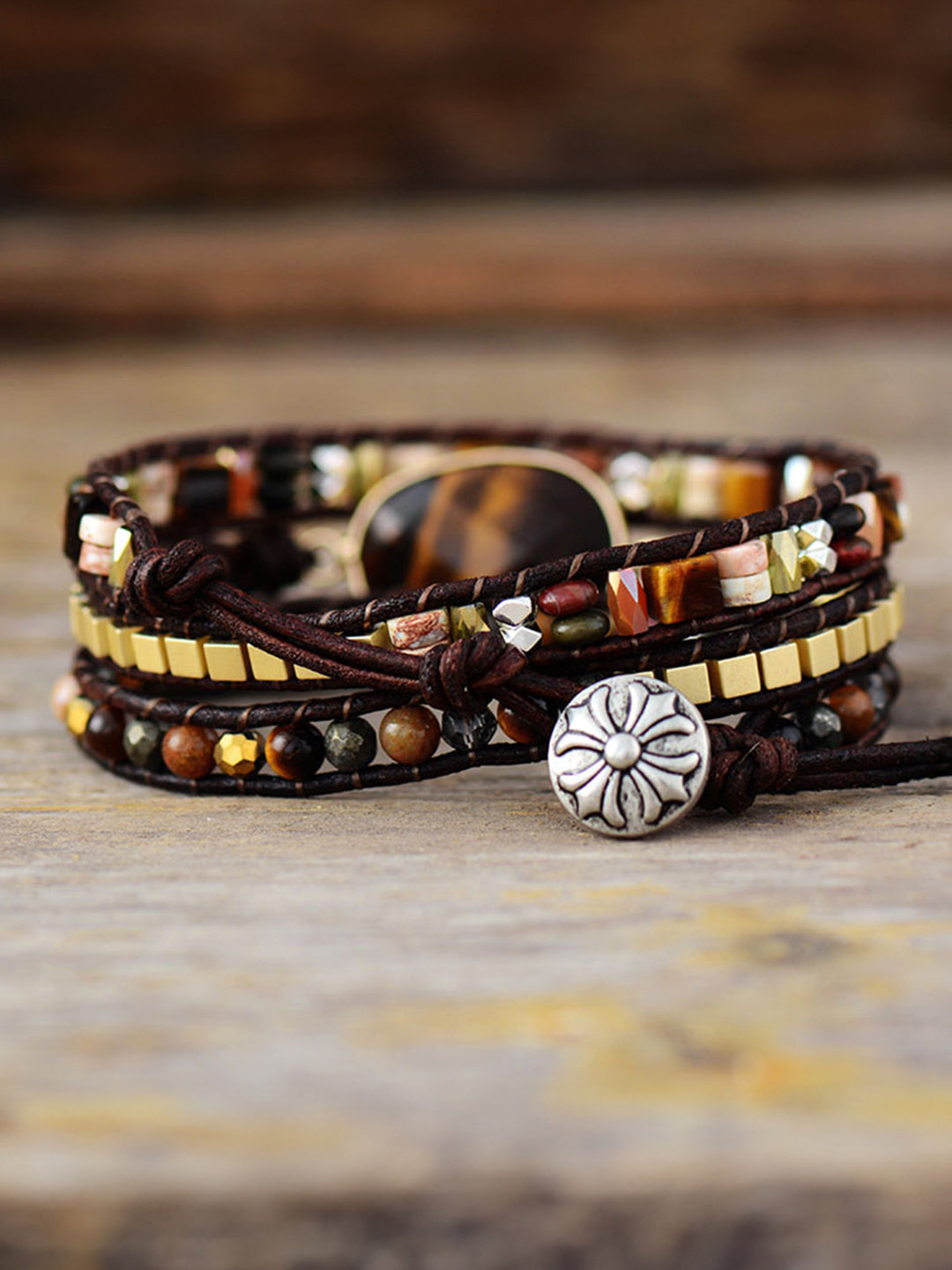 Women's Geometric Triple-Layer Bracelet