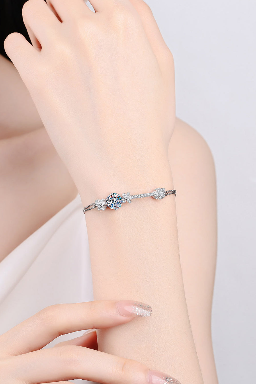 Women's Sparkling 2 Carat Moissanite Sterling Silver Bracelet