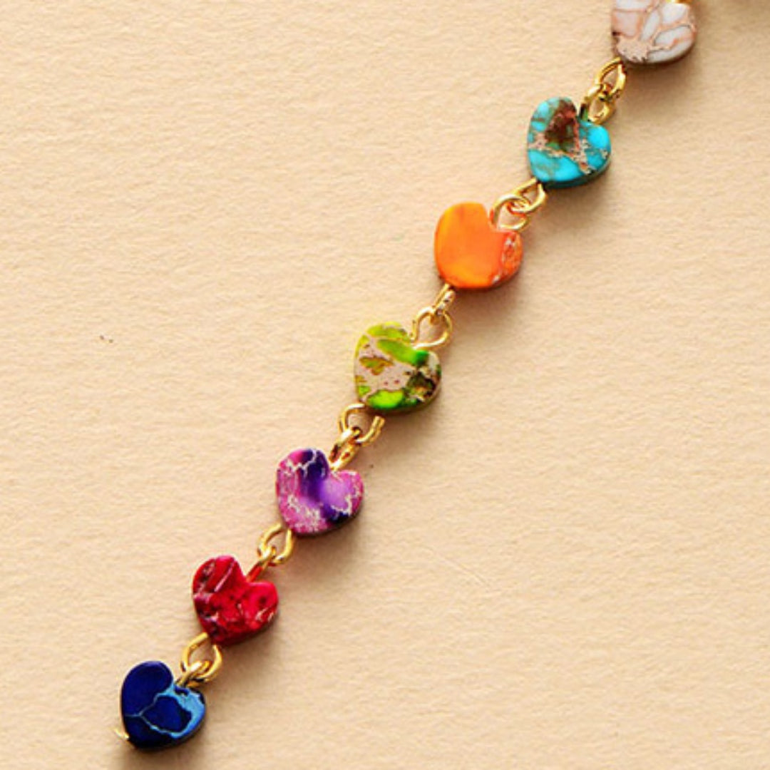 Women's Romantic Heart-Shaped Gemstone Necklace