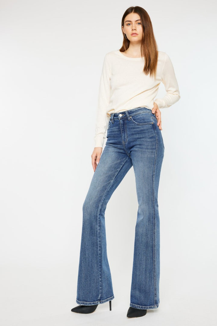 Women's High Waist Flare Jeans (Cat's Whiskers)