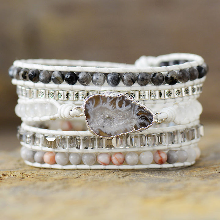 Women's Layered Natural Stone Bracelet