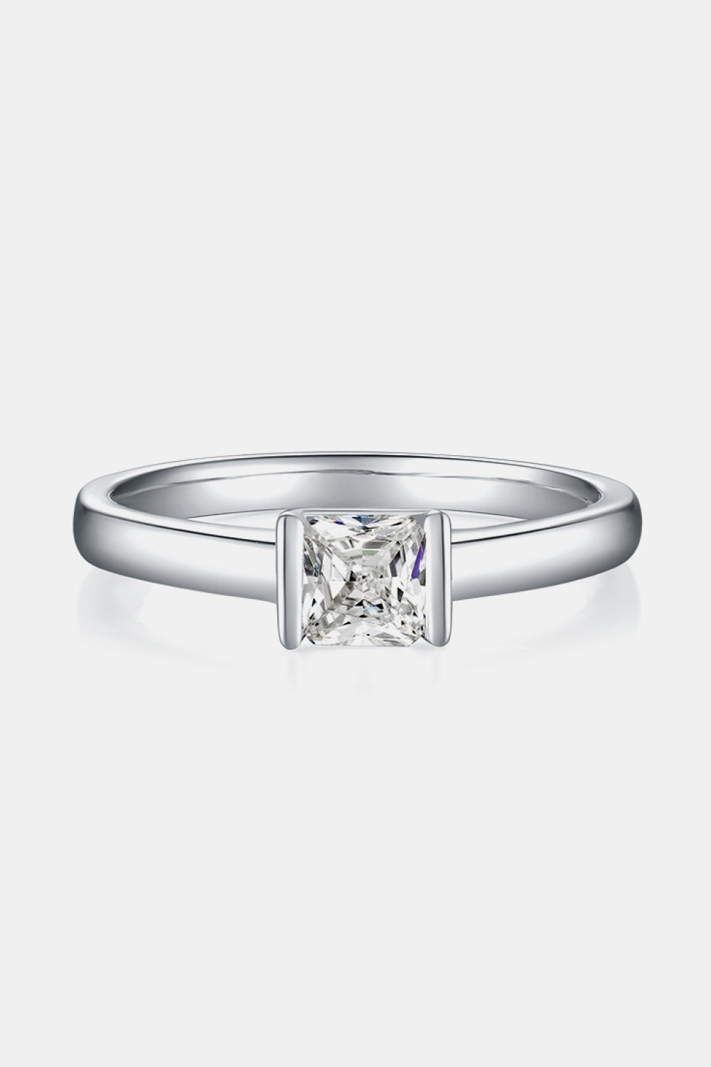 Women's Moissanite Sterling Silver Solitaire Rings