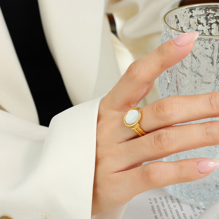 Women's White Sea Shell Rings