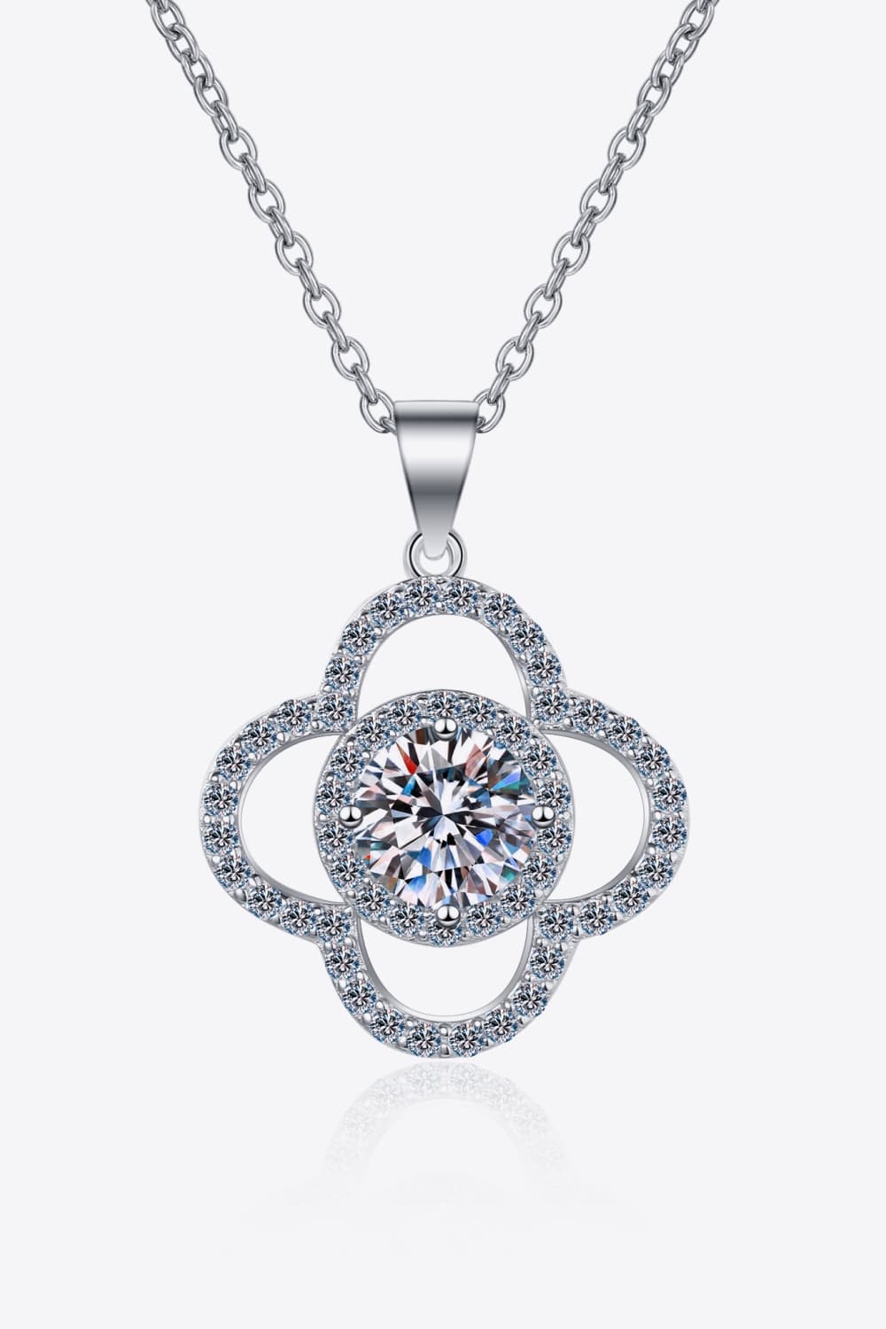 Women's Sparkling 1 Carat Moissanite Sterling Silver Necklace