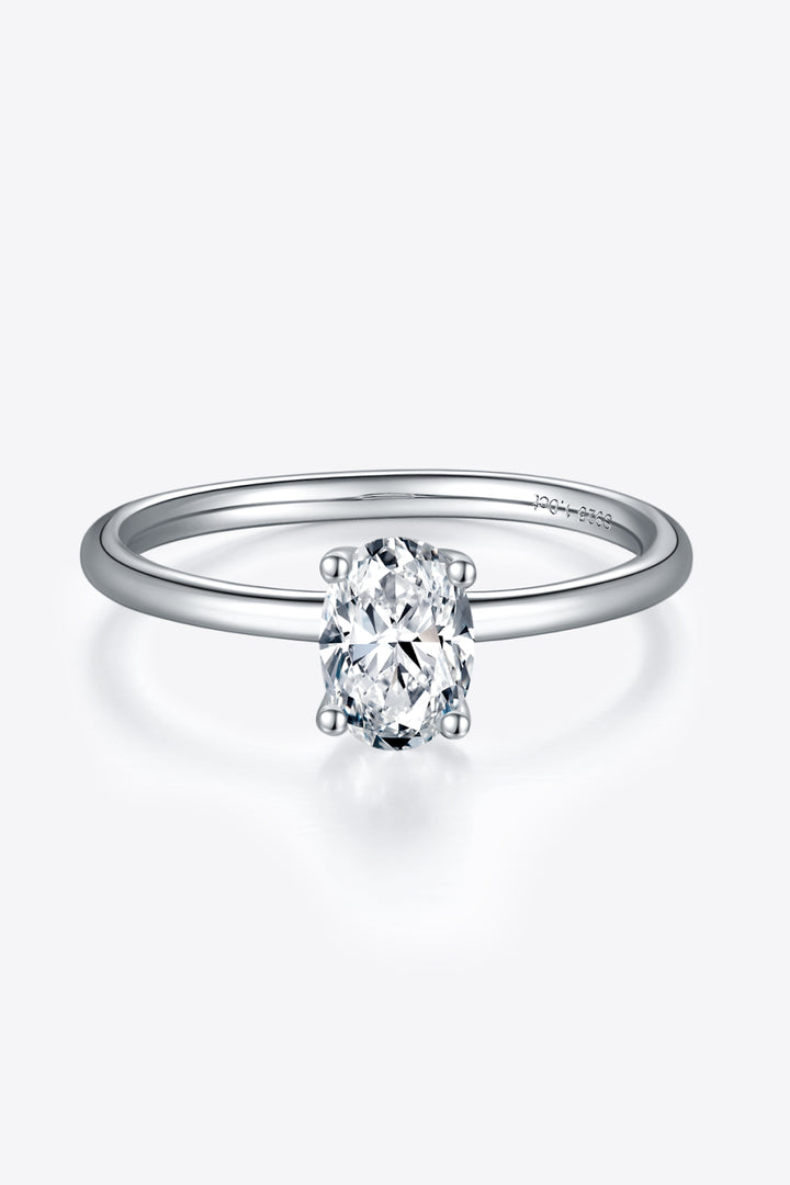 Women's Solitaire Rings with 1 Carat Moissanite in Sterling Silver