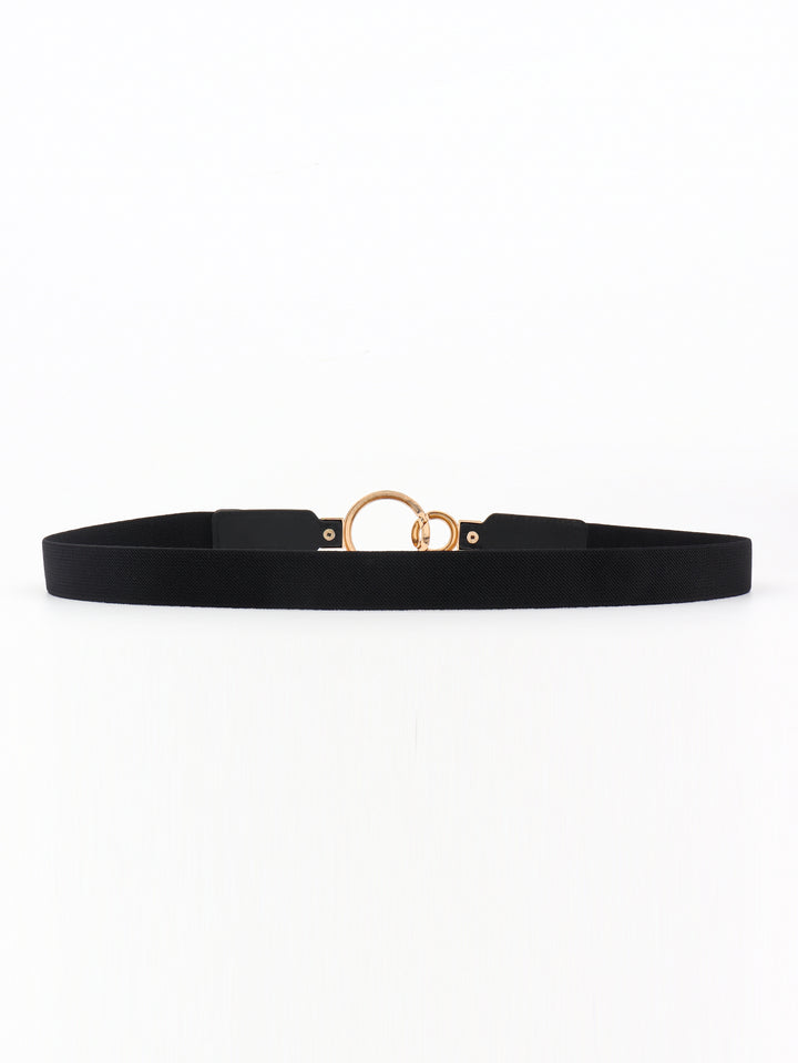 Double Ring Buckle Elastic PU Belt