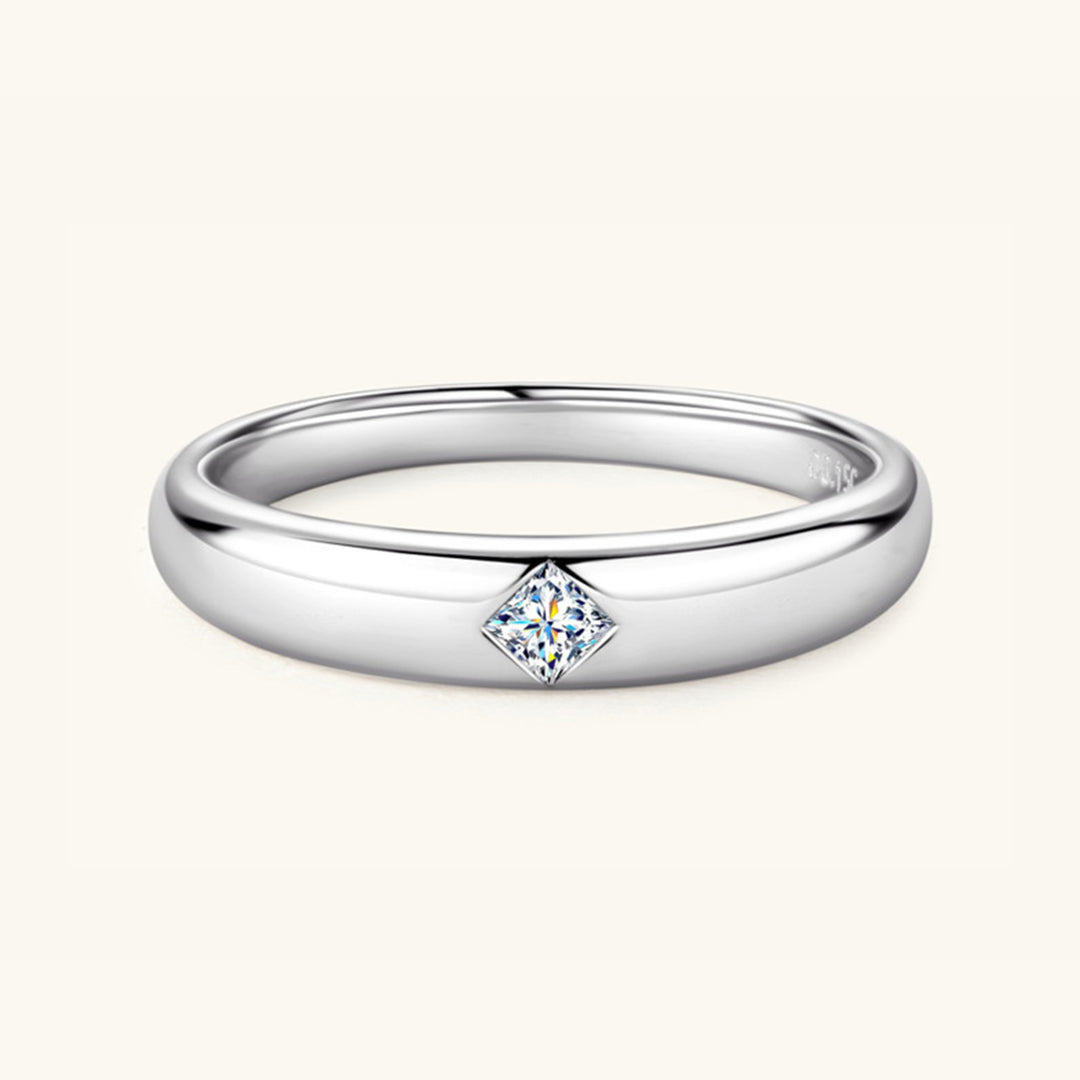 Women's Sparkling Moissanite Inlaid Sterling Silver Rings