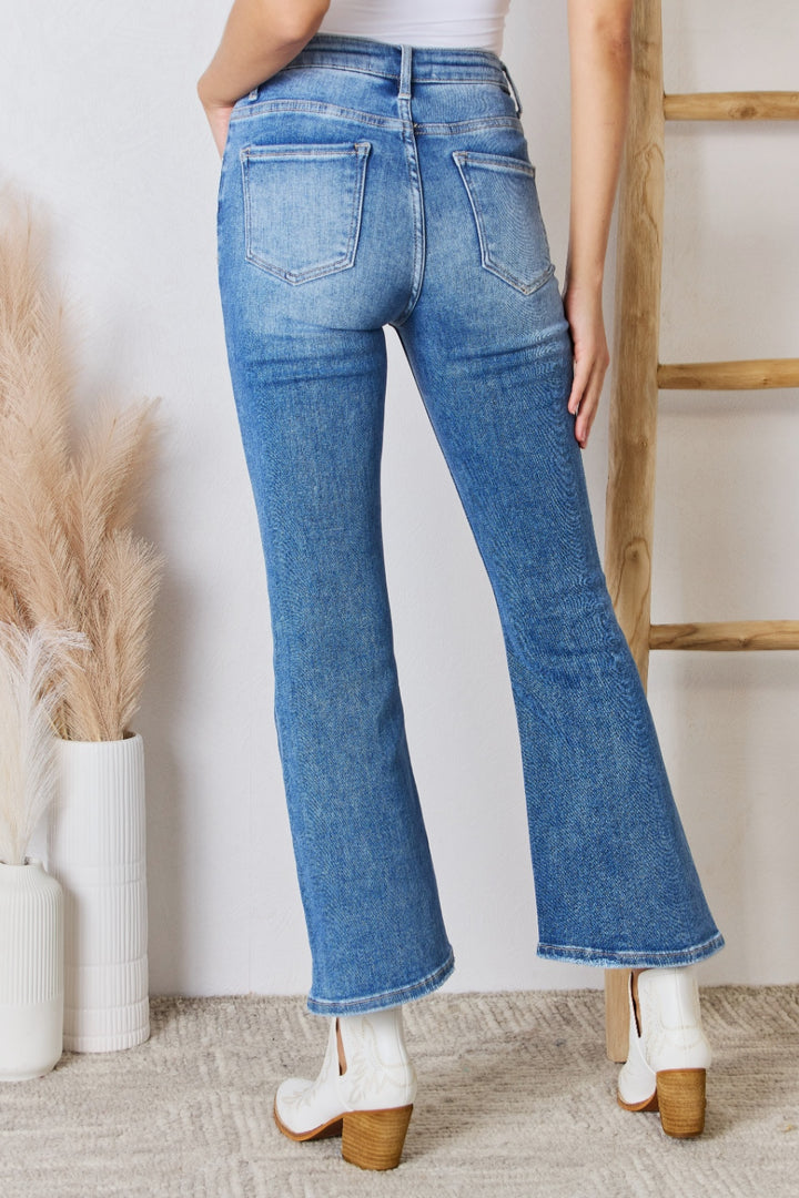 Women's High Rise Ankle Flare Jeans