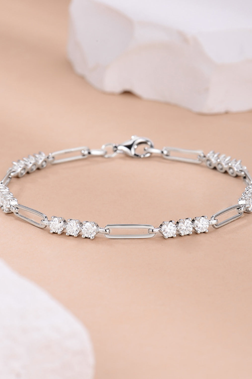 Women's Elegant 1.8 Carat Moissanite Sterling Silver Bracelet