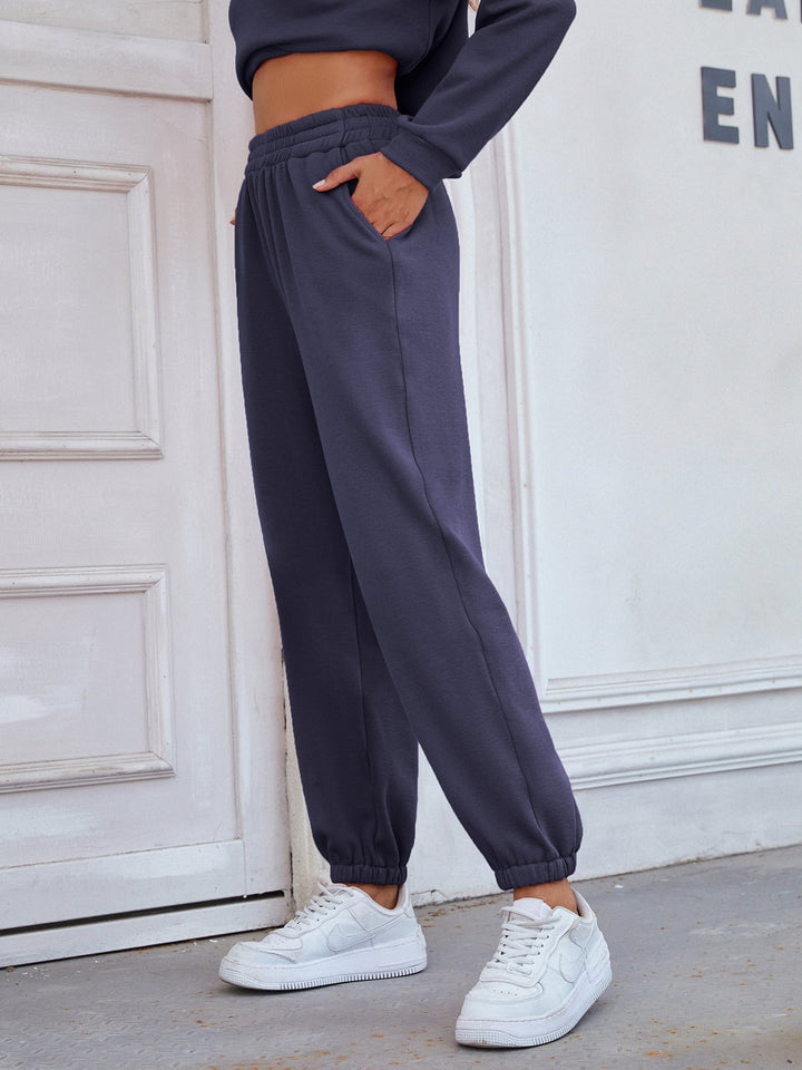 Women's Comfortable Elastic Waist Pants with Pockets