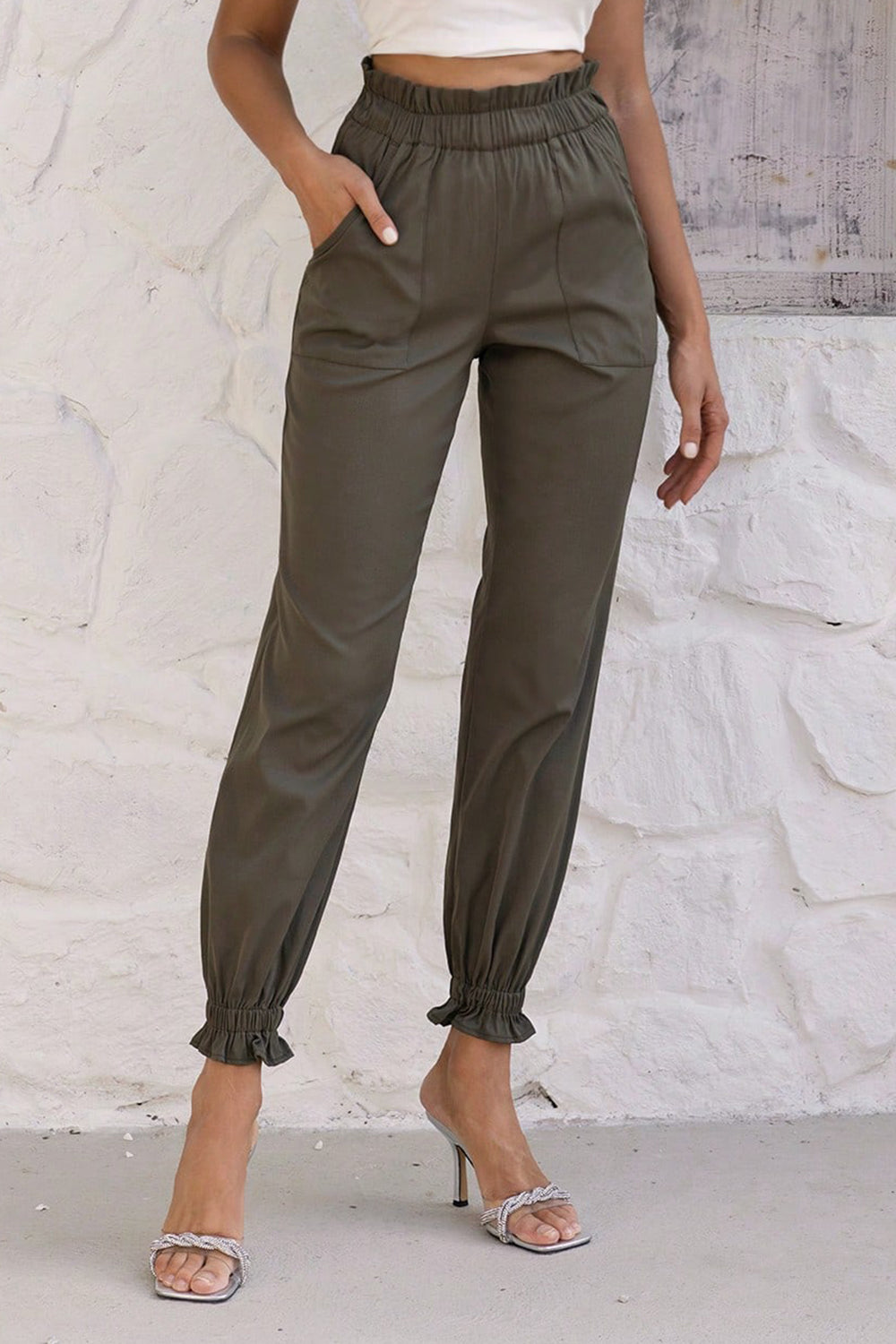 Women's Chic Waist Pants with Pockets