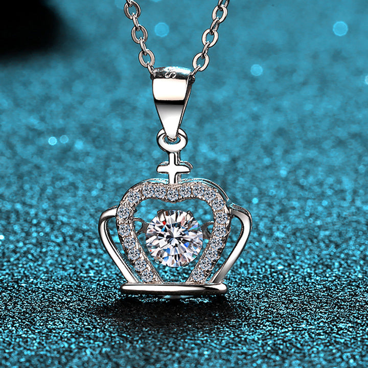 Women's Sparkling Moissanite Crown Necklace