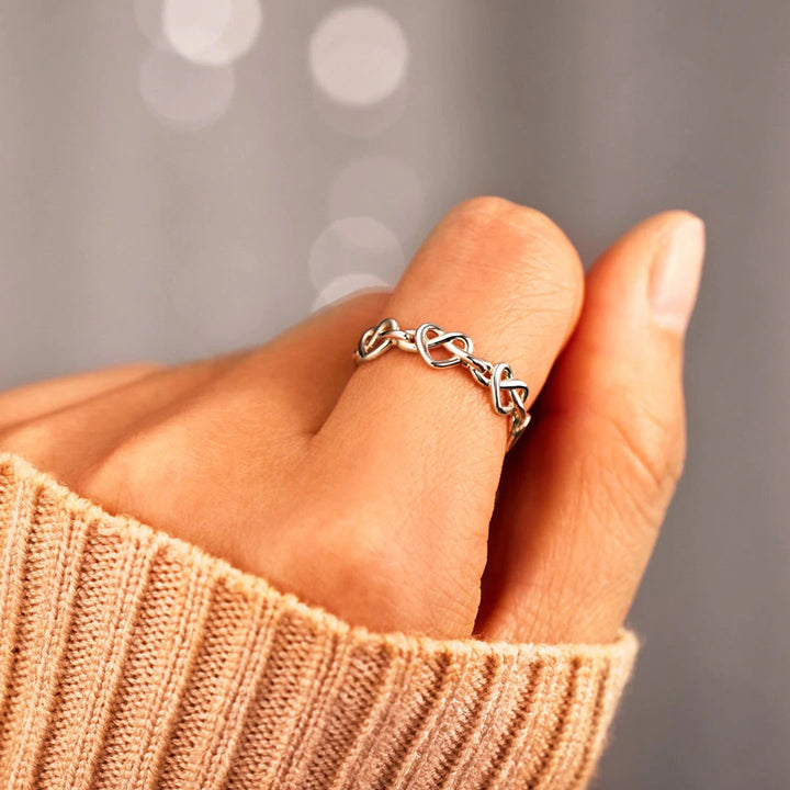 Women's Knotted Hearts Rings in 925 Sterling Silver