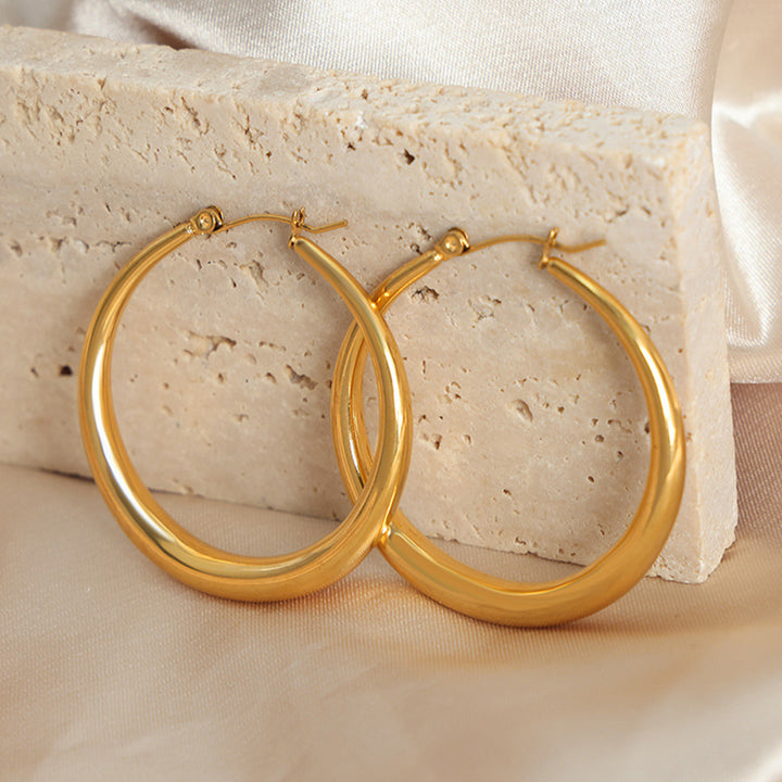 Women's Elegant 18K Gold-Plated Hoop Earrings