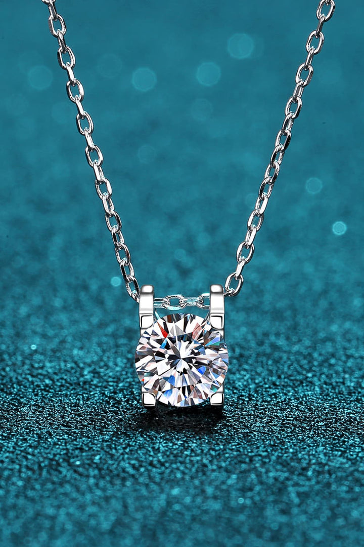 Women's Elegant Moissanite Sterling Silver Necklace