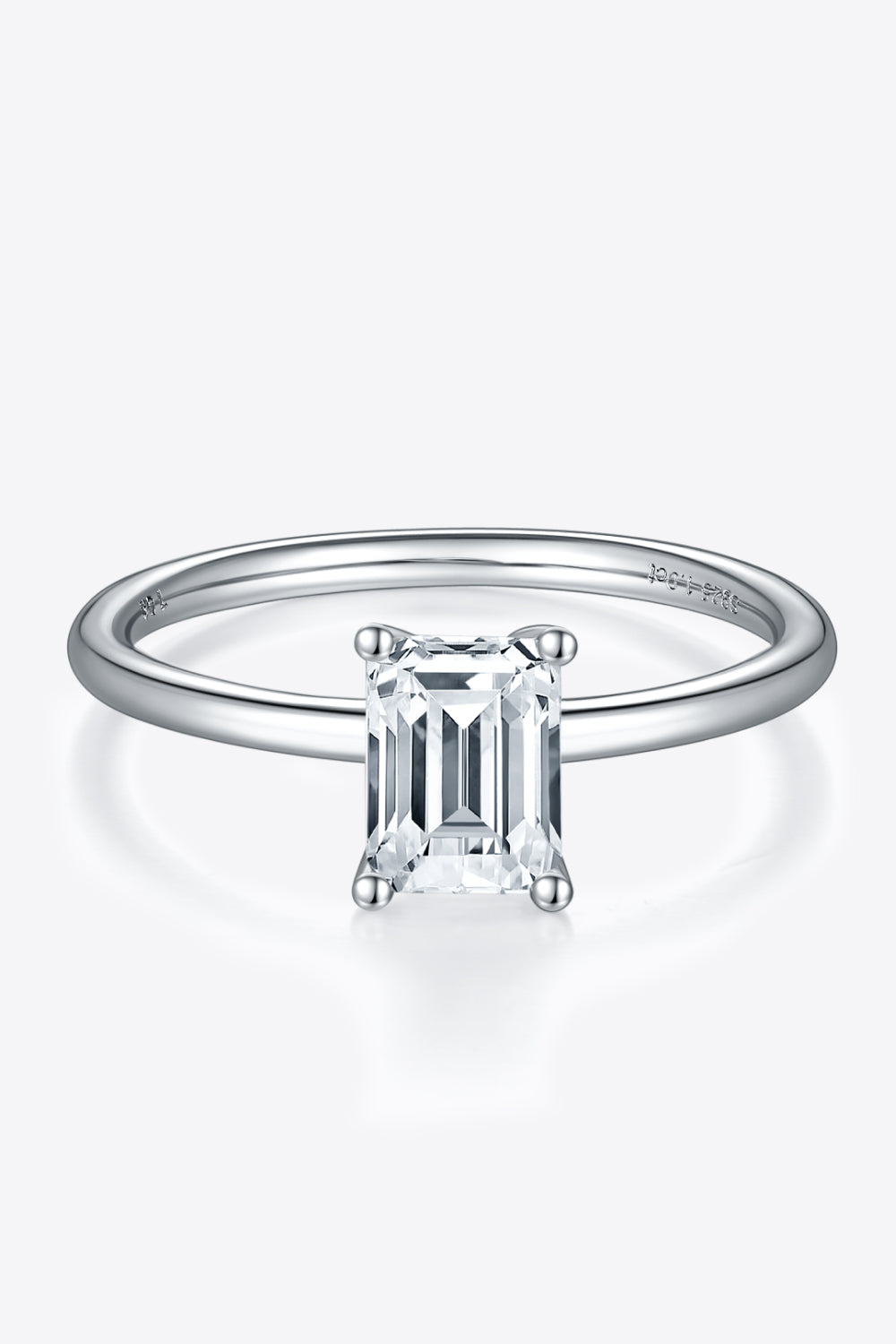 Women's Solitaire Rings with 1 Carat Moissanite in Sterling Silver