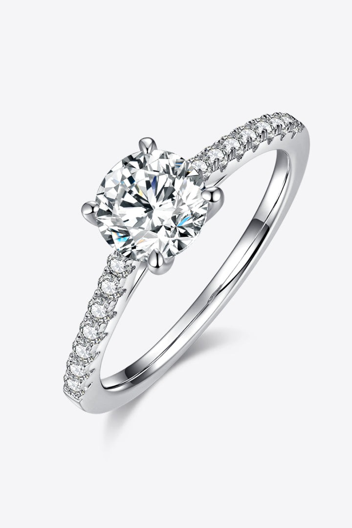 Women's Moissanite Solitaire Rings with Side Stones