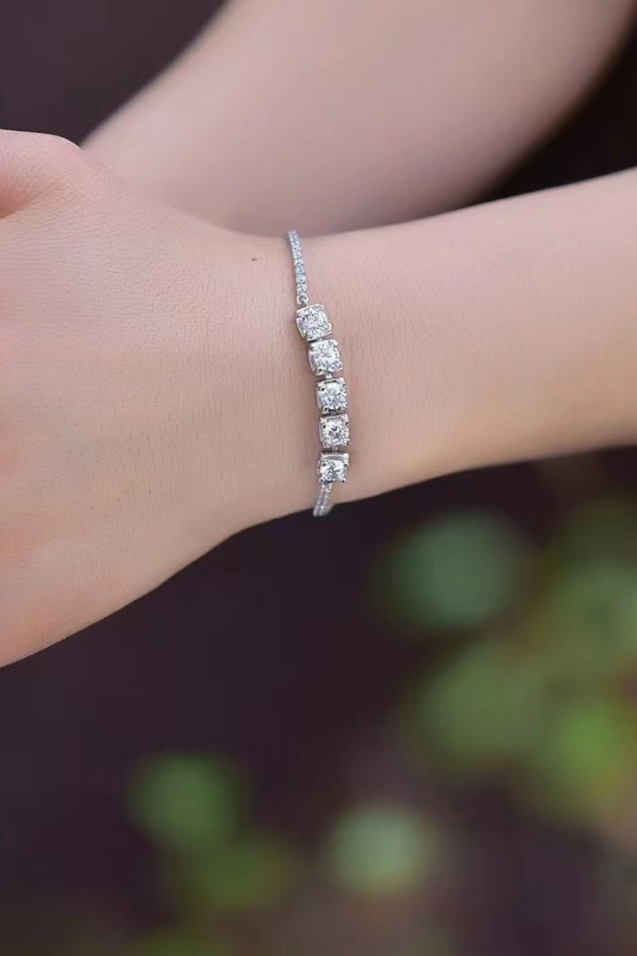 Women's Elegant 5 Carat Moissanite Bracelet with Lobster Clasp