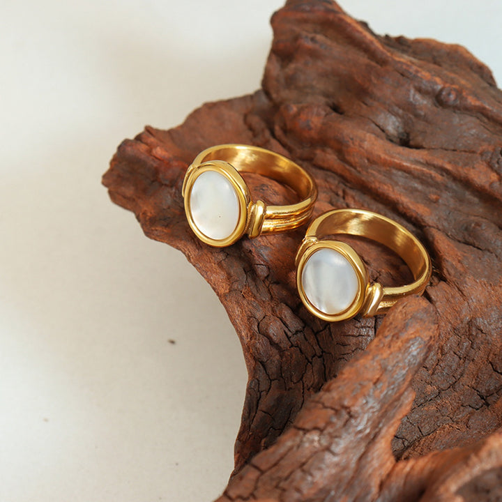 Women's White Sea Shell Rings