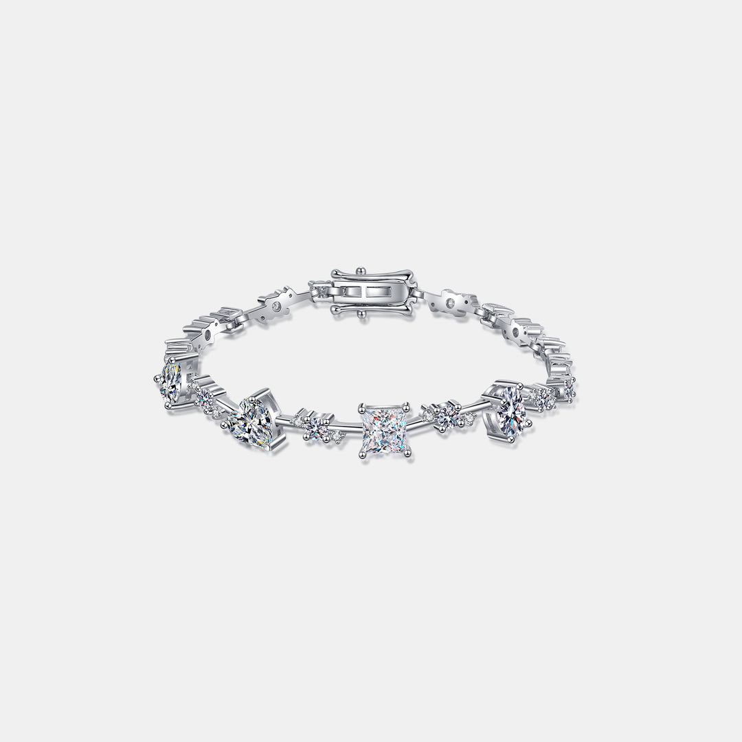 Women's Sparkling 6.2 Carat Moissanite Sterling Silver Bracelet