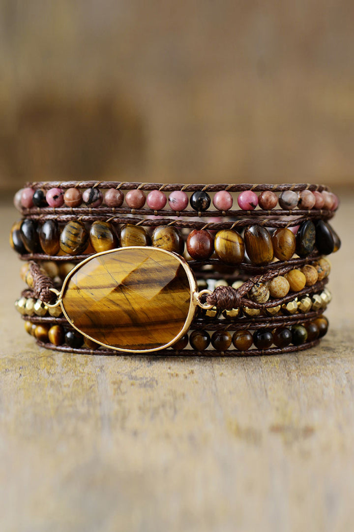 Women's Layered Natural Stone Bracelet