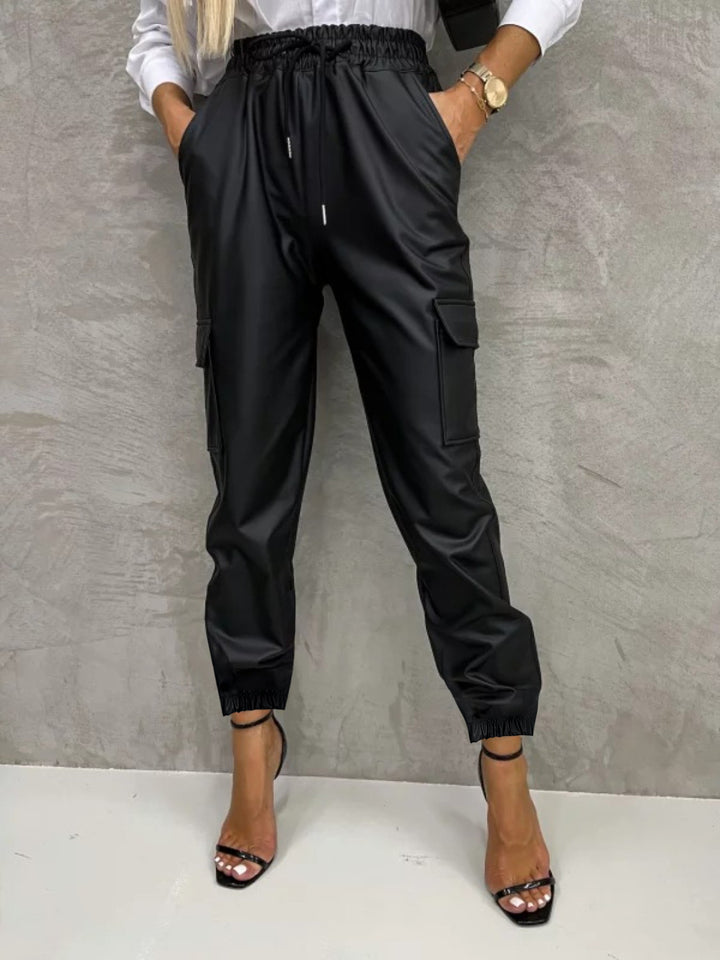 Women's Tied High Waist Pocketed Pants