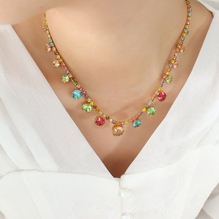 Women's Elegant Crystal Copper Chain Necklace