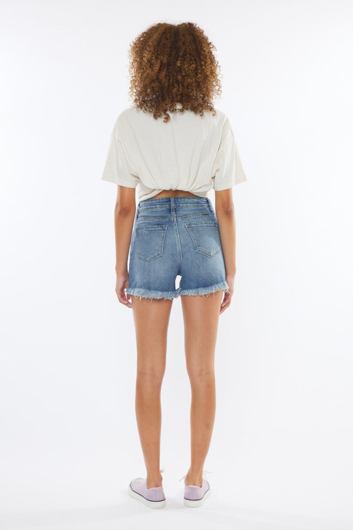 How about "Women's Frayed Hem High Rise Denim Shorts"?