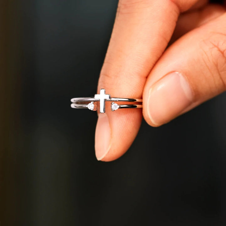 Women's Cross Rings in 925 Sterling Silver