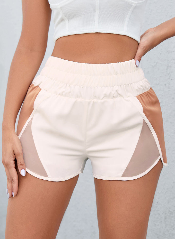 Women's Color Block Wide Waistband Shorts