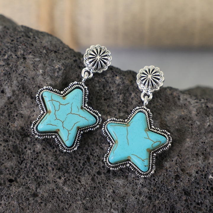 Women's Turquoise Star Earrings