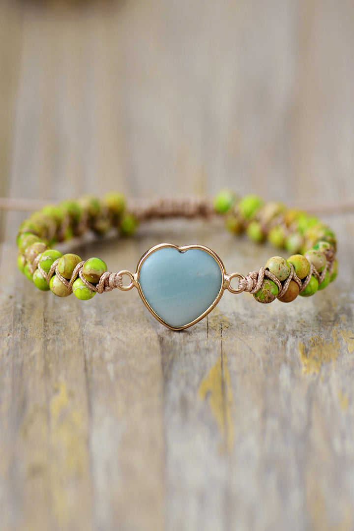 Women's Heartfelt Natural Stone Bracelet