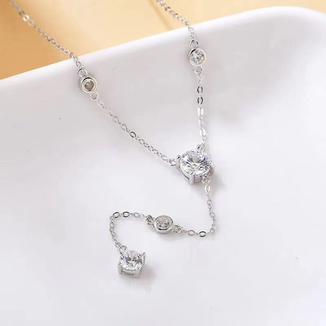 Women's Sparkling 1.5 Carat Moissanite Sterling Silver Necklace