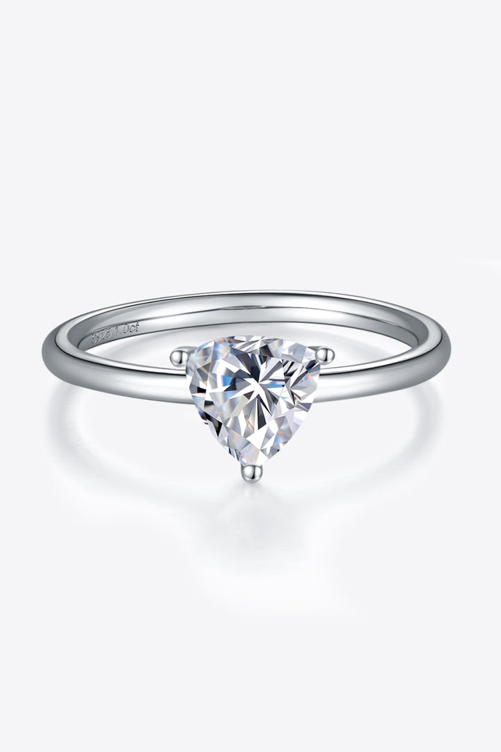 Women's Solitaire Rings with 1 Carat Moissanite in Sterling Silver