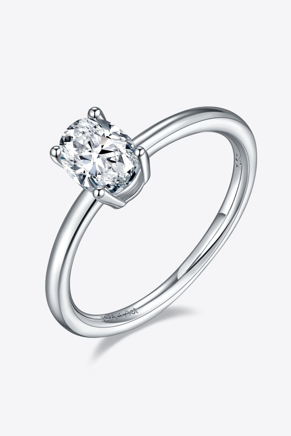 Women's Solitaire Rings with 1 Carat Moissanite in Sterling Silver