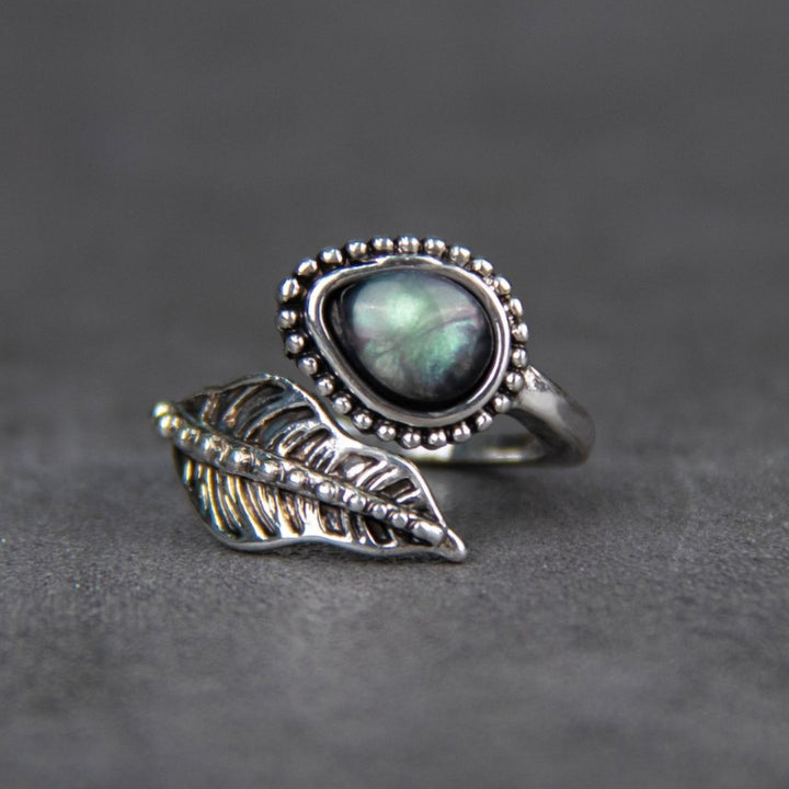 Women's Moonstone Leaf Bypass Rings