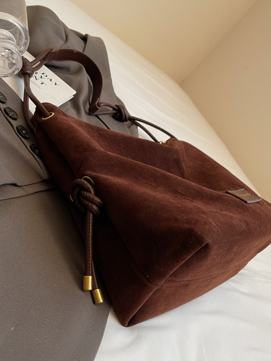 Suede Large Shoulder Bag