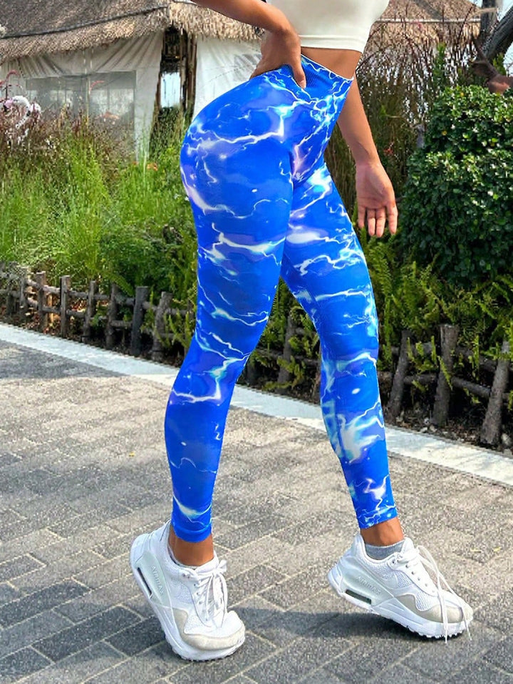 Women's Tie-dye Slim Fit High Waistband Leggings