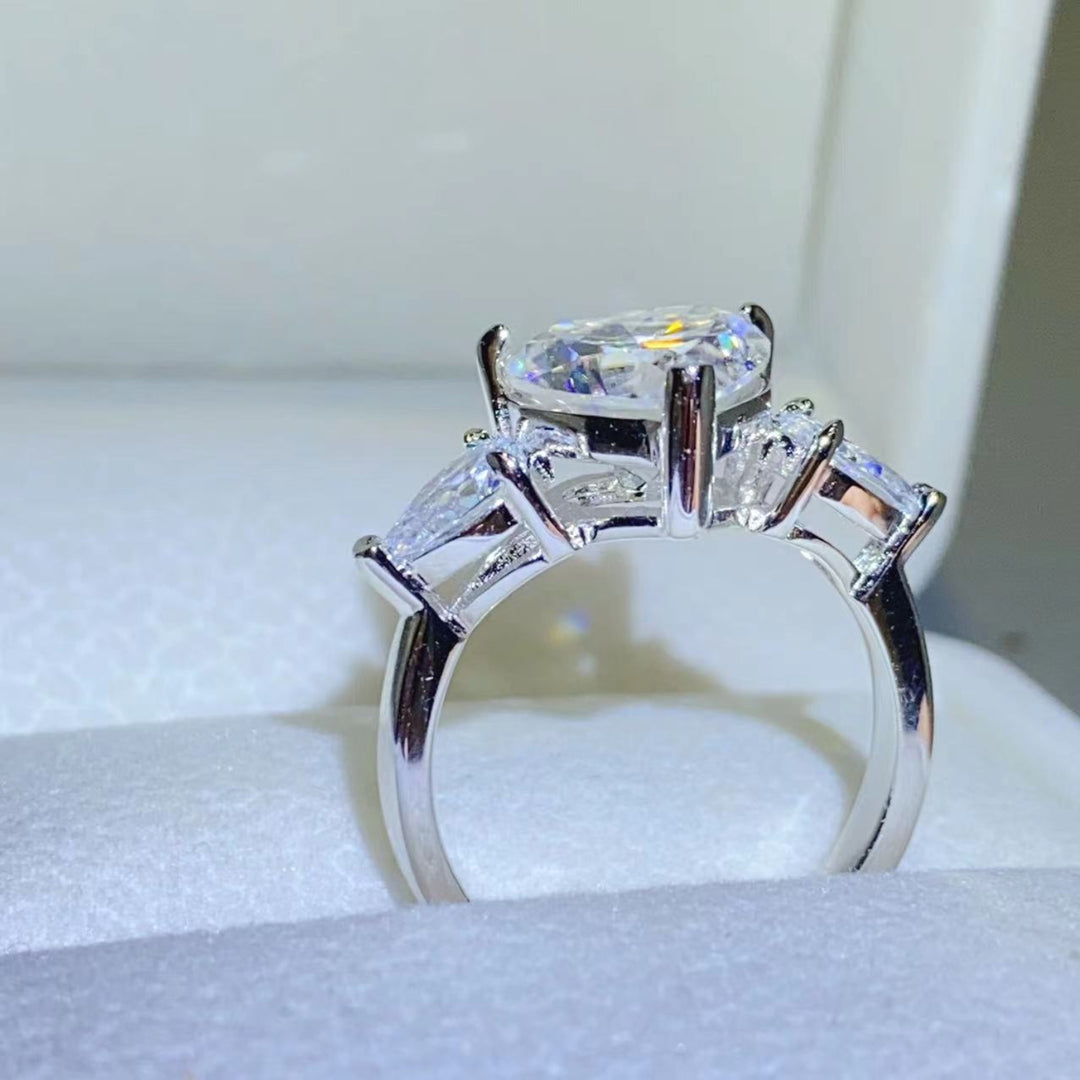 Women's 3 Carat Moissanite Sterling Silver Rings