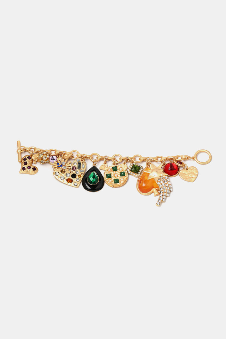 Women's Charm Bracelet with Multiple Resin Charms