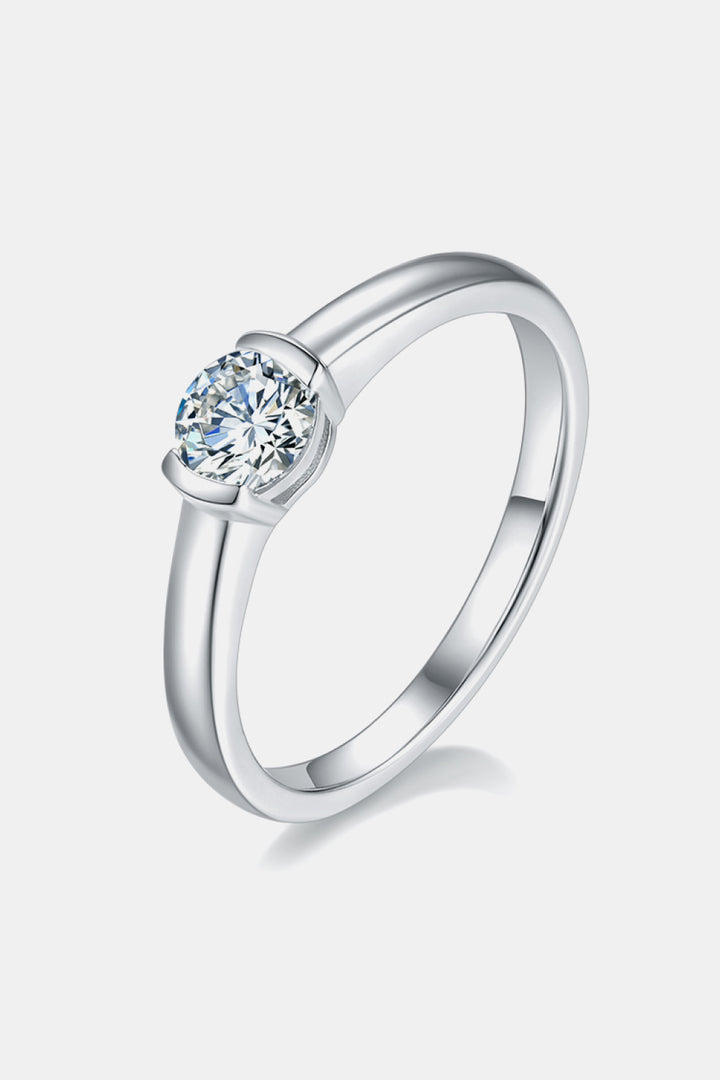 Women's Moissanite Sterling Silver Solitaire Rings